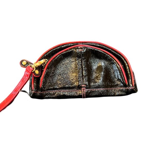 VTG Isabella Fiore Black and Red Patent Leather Wristlet - Picture 3 of 9